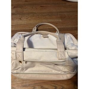 Members Mark Sam's weekender bag gold zippers cream color